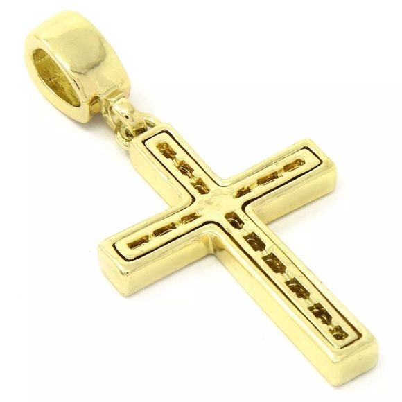 14K Gold Plated Cross On 24" Rope Chain - Picture 5 of 5